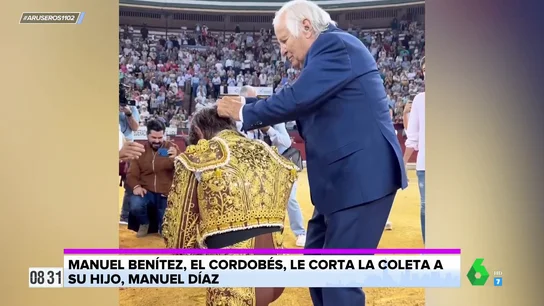 Manuel Díaz 'El Cordobés' se retira del toreo con Manuel Benítez acompañándole: "Aquí está su padre para cortarle la coleta" Manuel Díaz 'El Cordobés' se retira del toreo con Manuel Benítez acompañándole: "Aquí está su padre para cortarle la coleta"