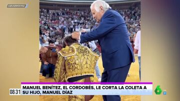 Manuel Díaz 'El Cordobés' se retira del toreo con Manuel Benítez acompañándole: "Aquí está su padre para cortarle la coleta"