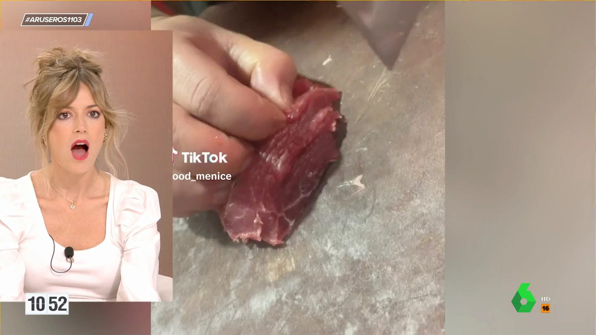 El impactante vídeo de cómo se mueve un trozo de carne al cortarla