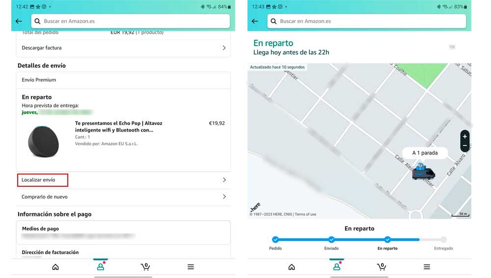 Como saber en que calle se encuentra tu envio de Amazon