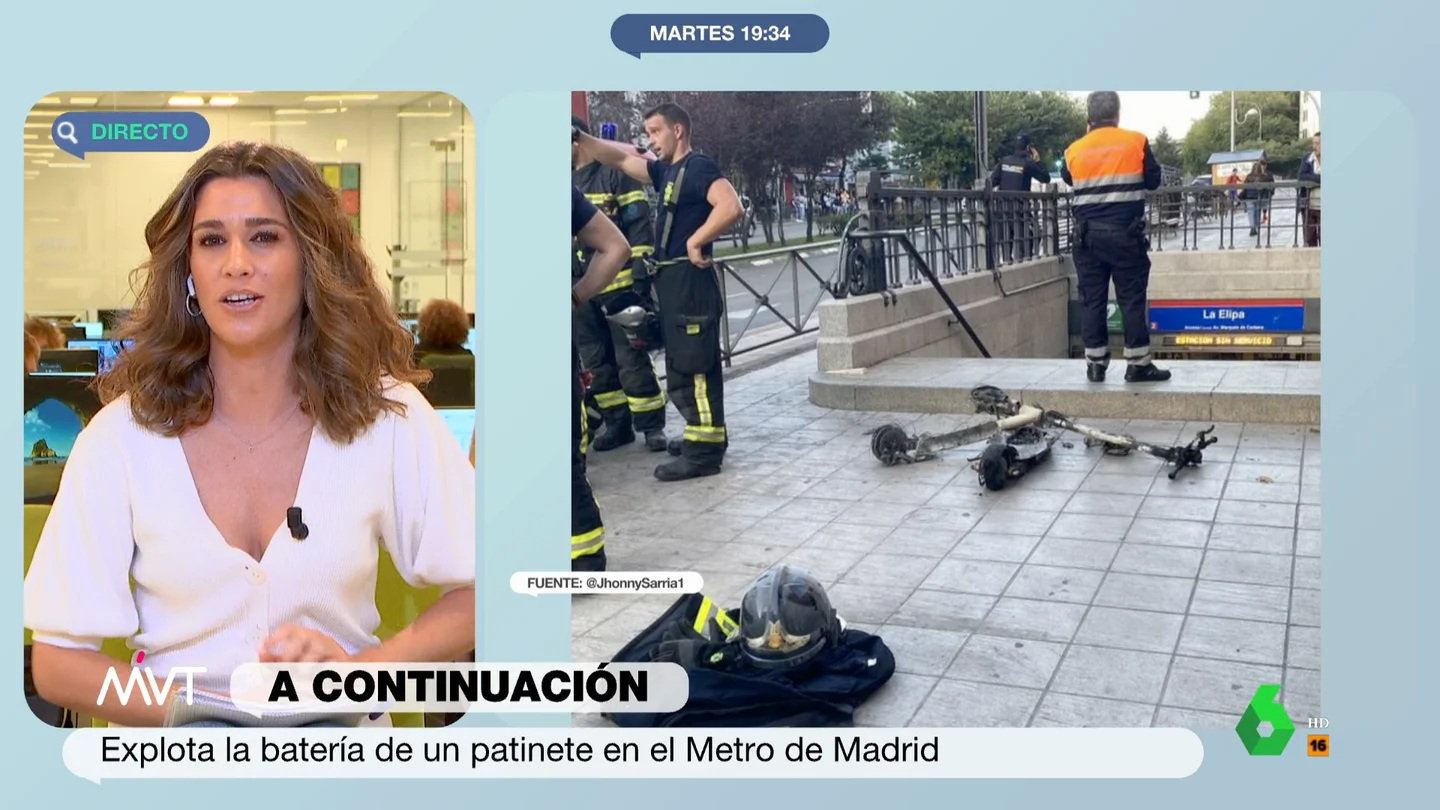 La explosión de la batería de un patinete obliga a cortar la línea 2 del Metro de Madrid durante tres horas La explosión de la batería de un patinete obliga a cortar la línea 2 del Metro de Madrid durante tres horas