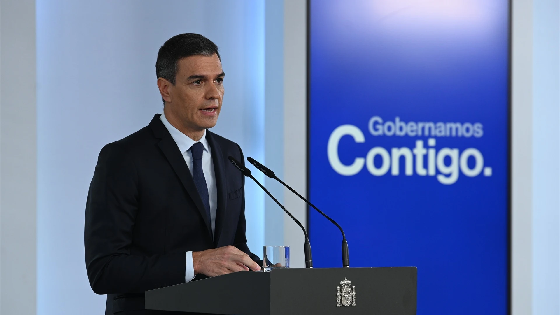 Pedro Sánchez durante su declaración.