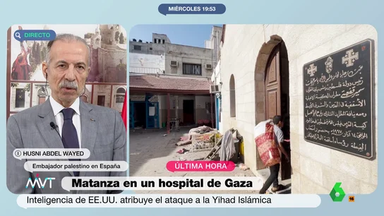 El embajador palestino en España. El embajador palestino acusa a EEUU de encubrir a Israel en la masacre del hospital: "Son capaces de inventar cualquier historia"