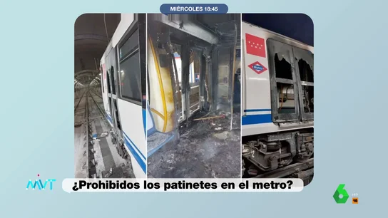 Los tremendos detrozos tras explotar la batería de un patinete en el Metro de Madrid: así quedó el vagón Los tremendos detrozos tras explotar la batería de un patinete en el Metro de Madrid: así quedó el vagón