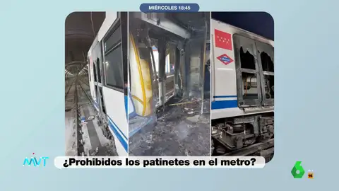 Los tremendos detrozos tras explotar la batería de un patinete en el Metro de Madrid: así quedó el vagón