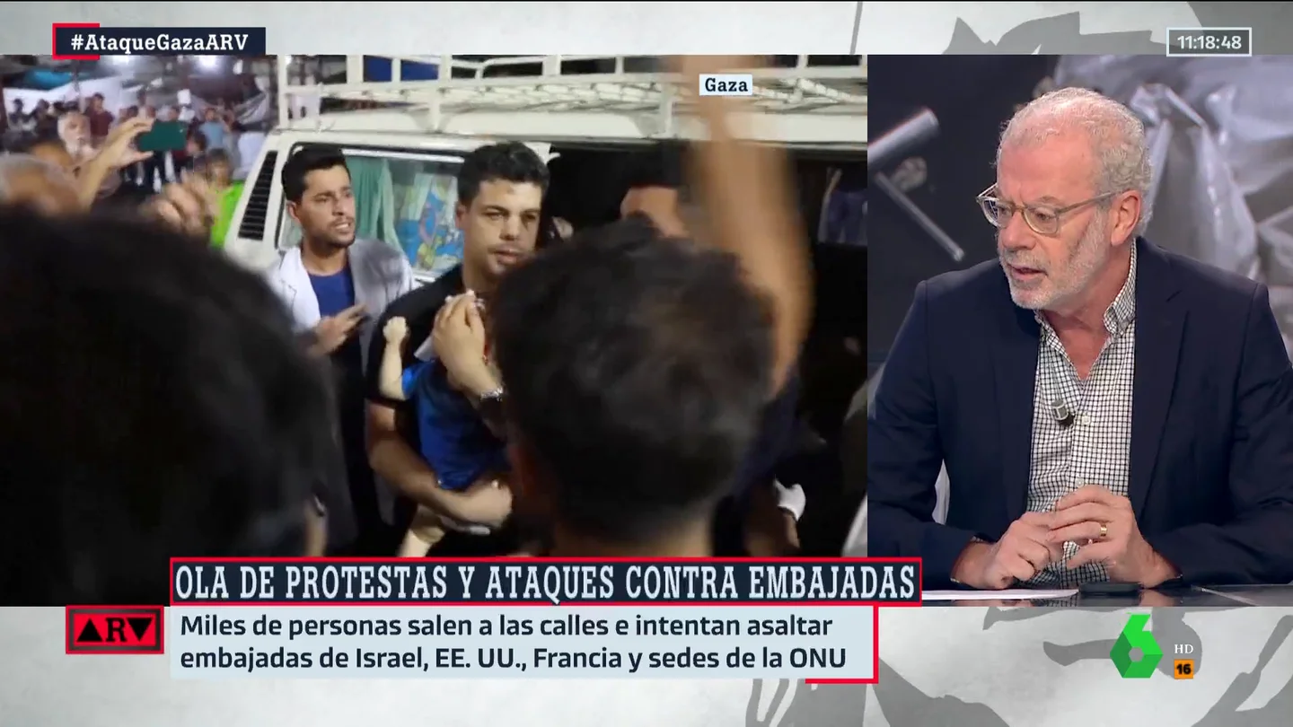 Jesús Núñez, tras el bombardeo a un hospital de Gaza: "El mundo árabe ya está encendido" Jesús Núñez, tras el bombardeo a un hospital de Gaza: "El mundo árabe ya está encendido"
