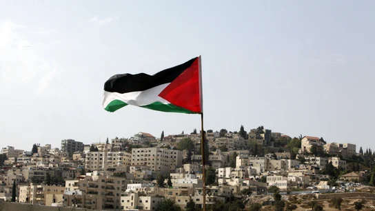 Una bandera palestina, en un barrio de Jerusalén este, en 2015 Una bandera palestina, en un barrio de Jerusalén este, en 2015