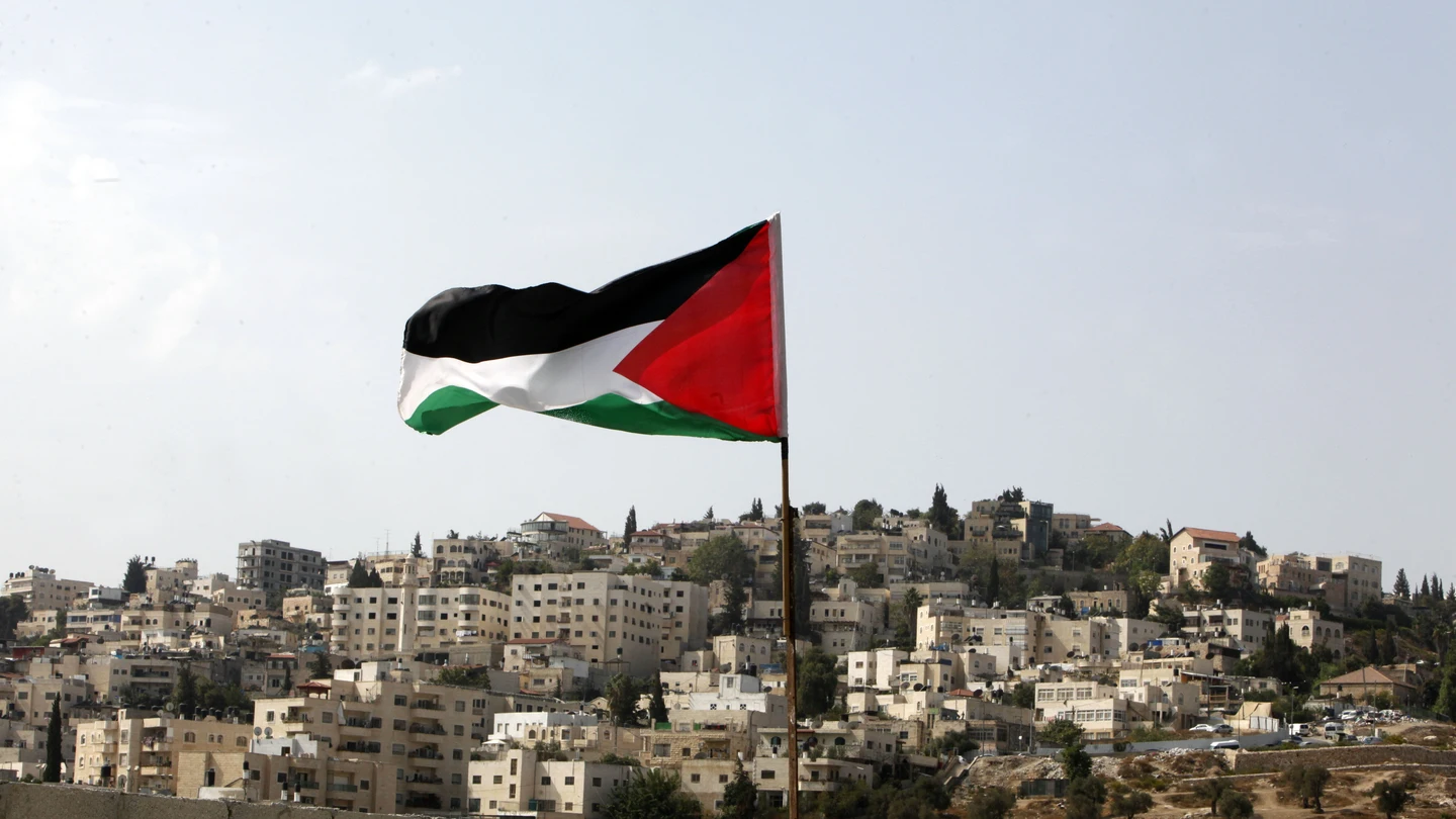Una bandera palestina, en un barrio de Jerusalén este, en 2015 Una bandera palestina, en un barrio de Jerusalén este, en 2015