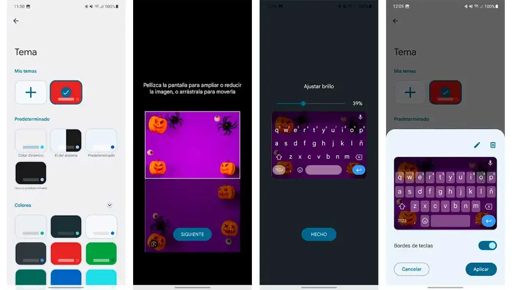 Cambiando el fondo de Gboard Cambiando el fondo de Gboard