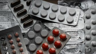 Imagen de archivo de varios medicamentos