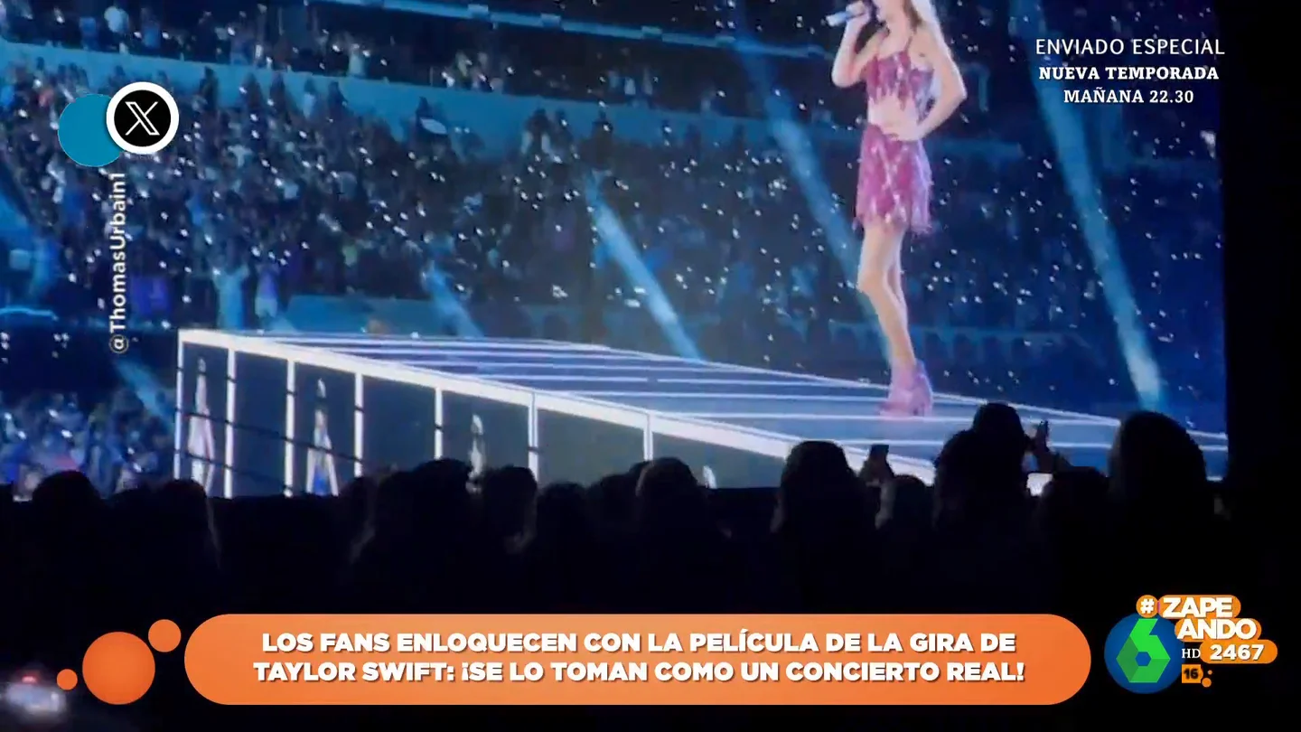 La reacción viral de los fans de Taylor Swift durante la proyección de la película 'The Eras Tour' La reacción viral de los fans de Taylor Swift durante la proyección de la película 'The Eras Tour'