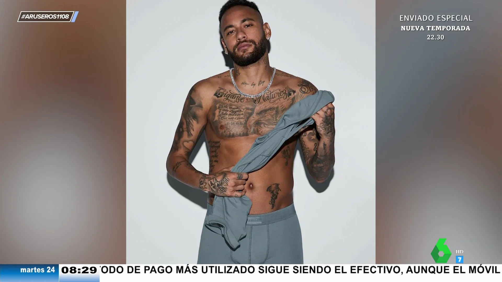 Kim Kardashian elige a Neymar como modelo de 'Skims Men', su marca de ropa interior