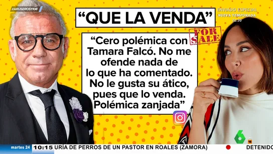 El 'dardo' de Joaquín Torres a Tamara Falcó tras criticar el ático que le diseñó: "Pues que lo venda" El 'dardo' de Joaquín Torres a Tamara Falcó tras criticar el ático que le diseñó: "Pues que lo venda"