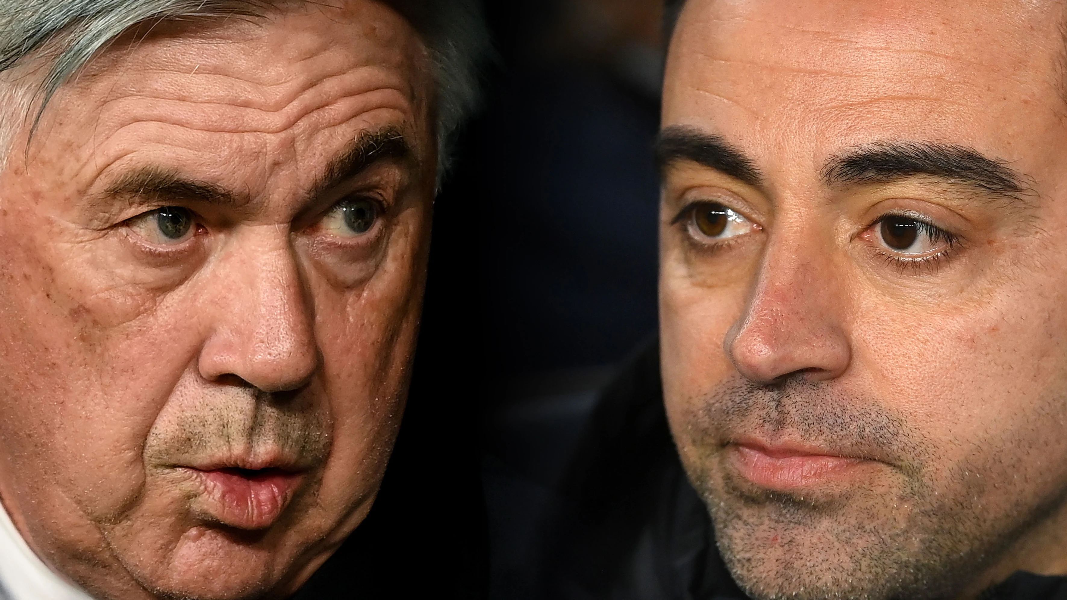 Carlo Ancelotti y Xavi Hernández