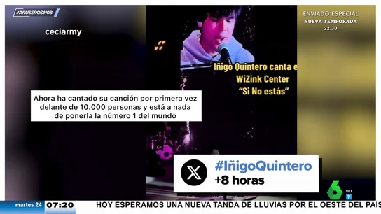 De TikTok al top 1 mundial y tocar en el WiZink: la meteórica carrera de Iñigo Quintero a análisis en Aruser@s De TikTok al top 1 mundial y tocar en el WiZink: la meteórica carrera de Iñigo Quintero a análisis en Aruser@s