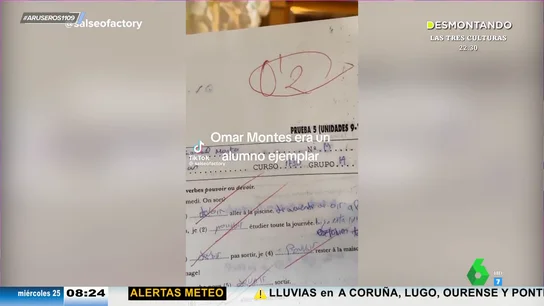 El vídeo viral de Omar Montes mostrando su nota en un examen de 1º de la ESO: "Joder, un 0,2, cómo se nota que copié" El vídeo viral de Omar Montes mostrando su nota en un examen de 1º de la ESO: "Joder, un 0,2, cómo se nota que copié"