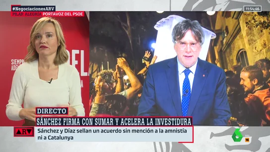 ¿Por qué el acuerdo del PSOE y Sumar no menciona la amnistía ni a Cataluña? Pilar Alegría responde ¿Por qué el acuerdo del PSOE y Sumar no menciona la amnistía ni a Cataluña? Pilar Alegría responde