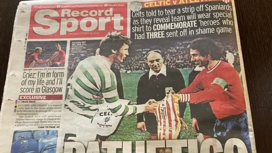 "Pathetico Madrid": la mofa de la prensa escocesa al Atleti recordando la 'batalla de Glasgow' "Pathetico Madrid": la mofa de la prensa escocesa al Atleti recordando la 'batalla de Glasgow'
