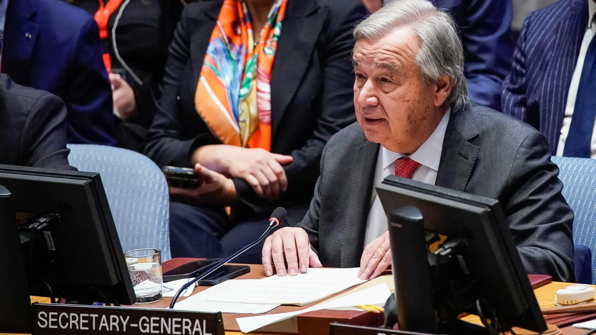 El secretario general de la ONU, António Guterres, habla ante el Consejo de Seguridad