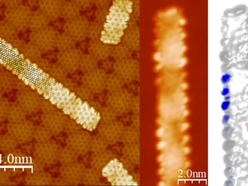 Imagen topográfica de una nanocinta de grafeno Imagen topográfica de una nanocinta de grafeno