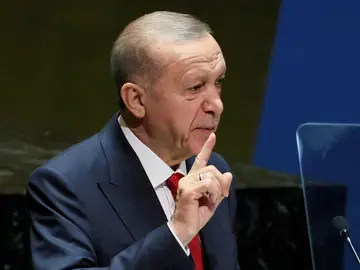 El presidente de Turquía Tayyip Erdogan en una sesión en la Asamblea General 