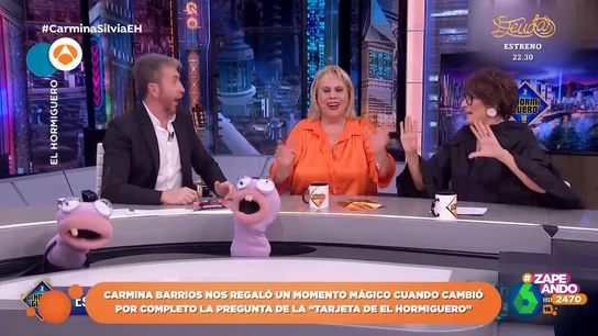 El momentazo de Carmina Barrios en El Hormiguero: "¿Qué es lo que quieres, chochete?" El momentazo de Carmina Barrios en El Hormiguero: "¿Qué es lo que quieres, chochete?"