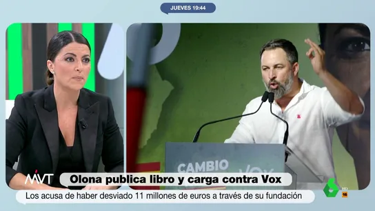 Olona reta a Vox tras acusar al partido de desviar dinero público: "Que me lleven a los tribunales" Olona reta a Vox tras acusar al partido de desviar dinero público: "Que me lleven a los tribunales"