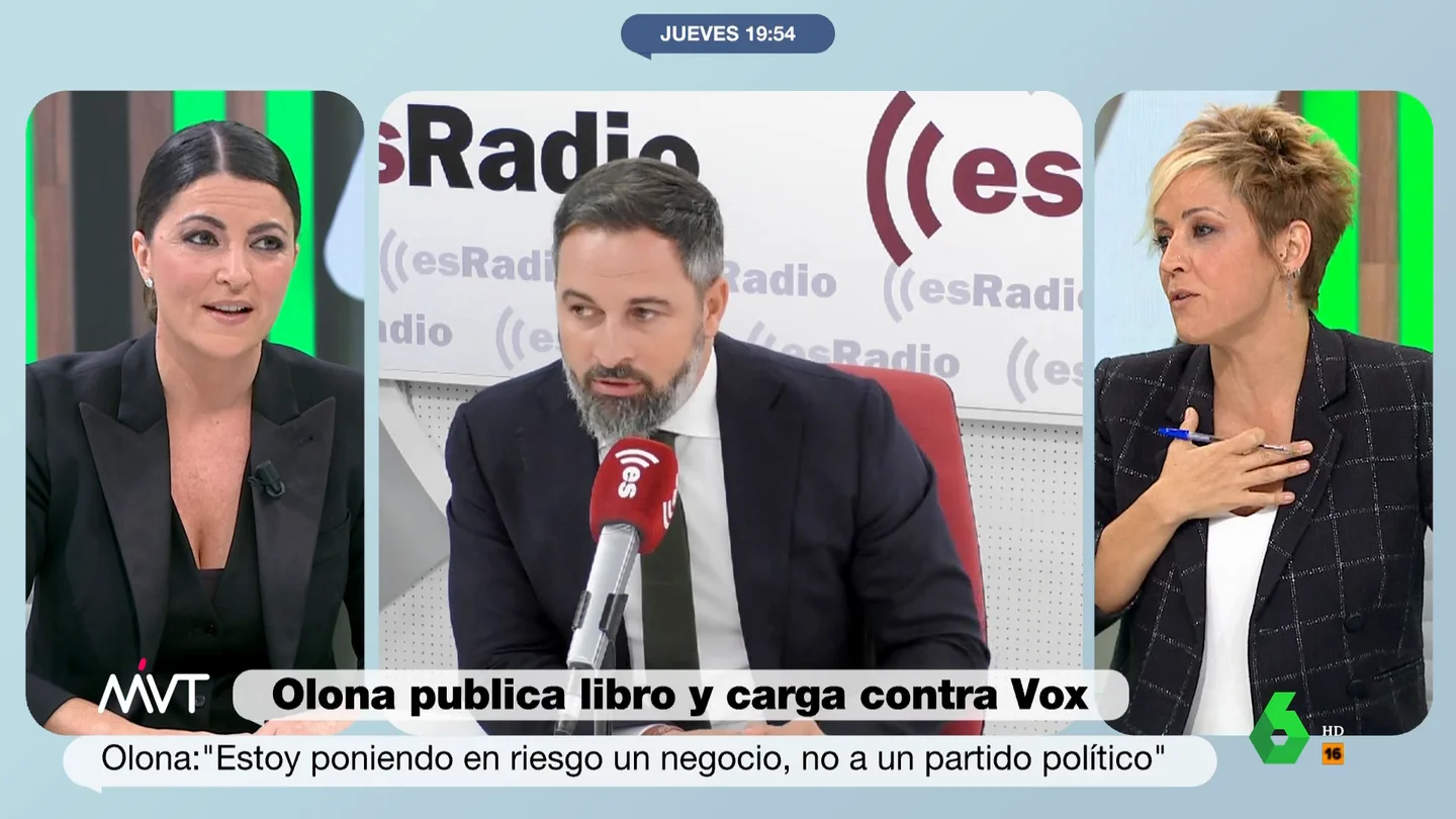 El consejo de Macarena Olona a Cristina Pardo para su afirmación sobre Vox e Intereconomía "Vox no se entiende sin la quiebra de Intereconomía", afirma rotunda Macarena Olona en su entrevista en Más Vale Tarde, lo que lleva a Cristina Pardo a querer hacer una afirmación "pero igual me llevan a los tribunales". El momento, en este vídeo.