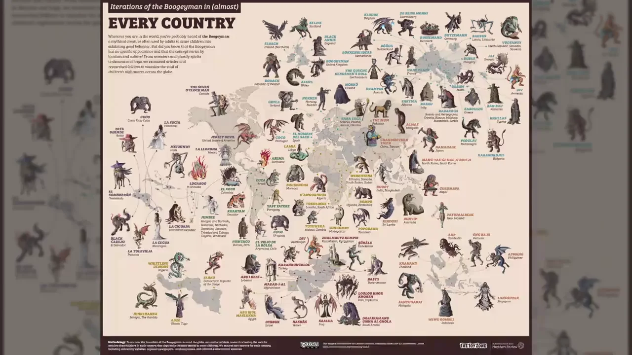 El mapa con las leyendas urbanas m&aacute;s terror&iacute;ficas de cada pa&iacute;s del mundo por Halloween 2023