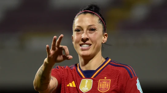 Jenni Hermoso celebra un gol con España Jenni Hermoso celebra un gol con España