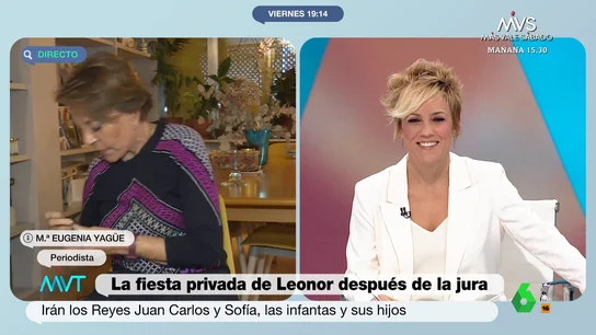 El percance de María Eugenia Yagüe que provoca las risas de Cristina Pardo El percance de María Eugenia Yagüe que provoca las risas de Cristina Pardo