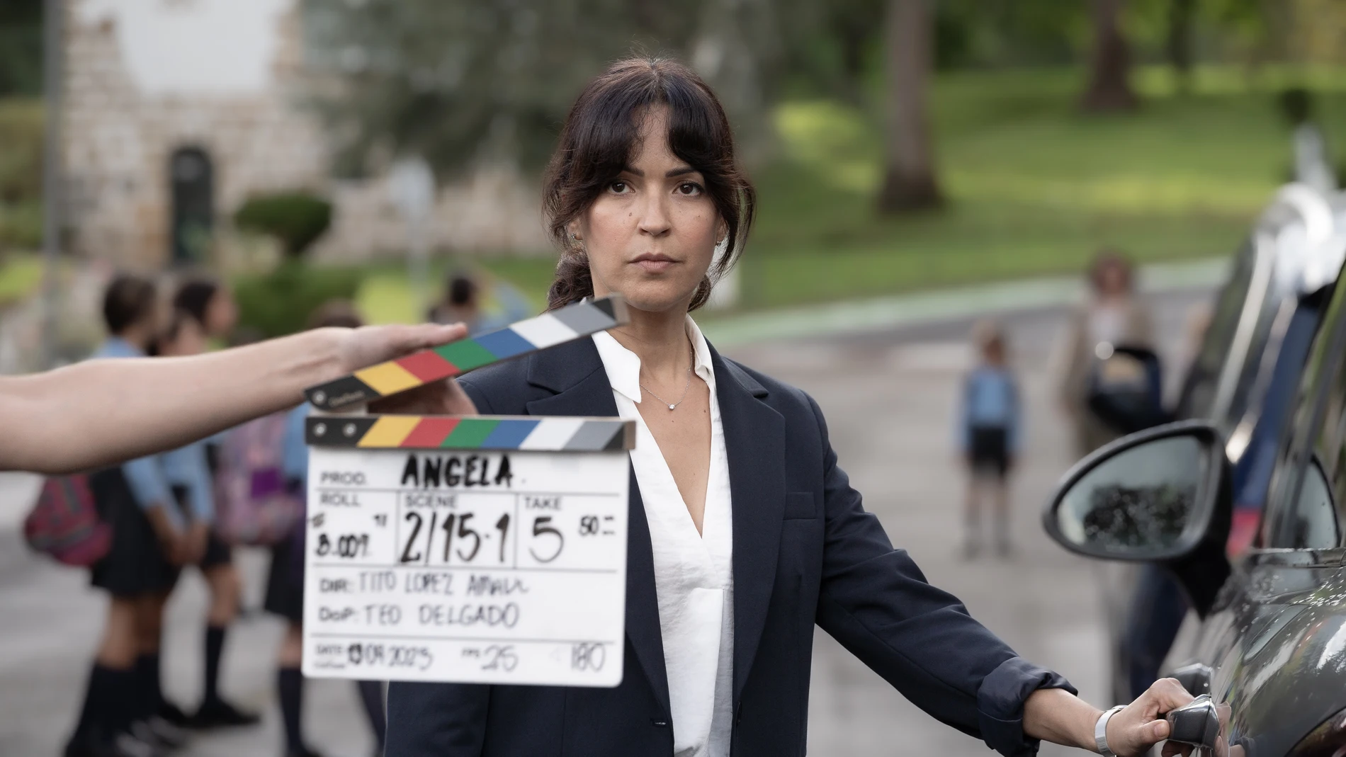 Verónica Sánchez es la protagonista de &#39;Ángela&#39;, la serie que Atresmedia rueda ya en Bizkaia.