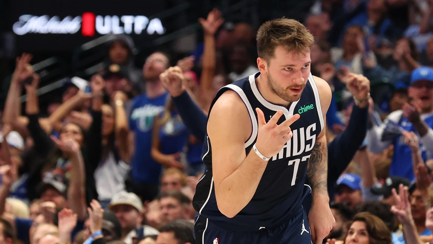 Doncic, tras anotar un triple Doncic, tras anotar un triple