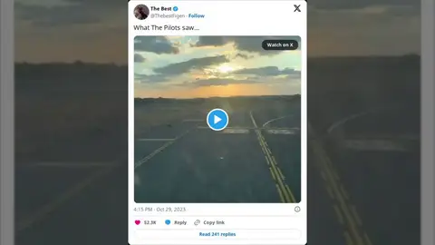 El impresionante vídeo de lo que ven los pilotos de los aviones desde la cabina durante un vuelo El impresionante vídeo de lo que ven los pilotos de los aviones desde la cabina durante un vuelo