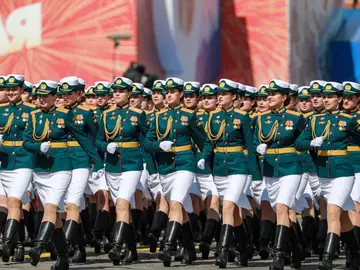 Desfile militar en la capital de Rusia, Moscú, en mayo de 2023 con motivo del Día de la Victoria (archivo)