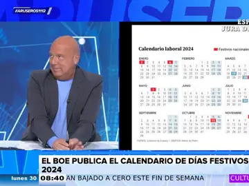 &quot;¡Nos han robado!&quot;: la indignación de Alfonso Arús al conocer el calendario laboral de 2024 y los días festivos