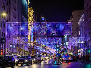 Las luces de la calle Gran Vía en Navidad Las luces de la calle Gran Vía en Navidad