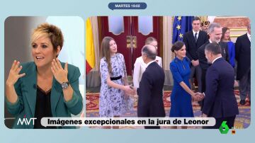 Cristina Pardo reacciona al fugaz apretón de manos entre la reina Letizia y Abascal