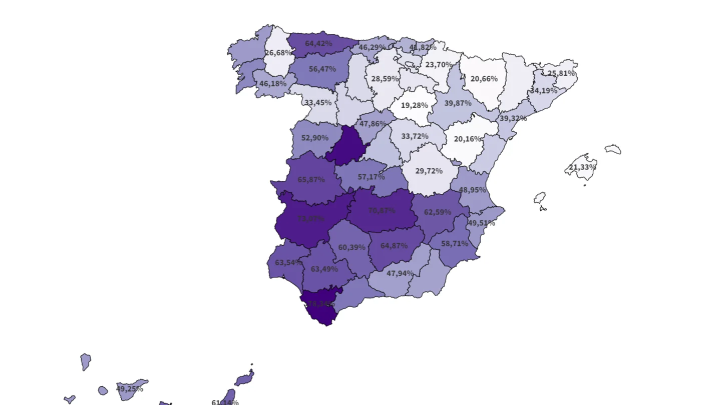 Mapa con los datos de seguros de decesos de 2022 Unespa Mapa con los datos de seguros de decesos de 2022 Unespa