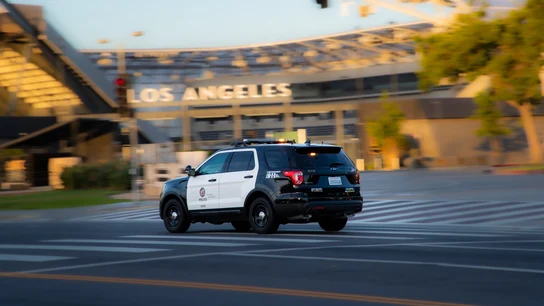 Imagen de archivo de un coche de la Policía de Los Angeles Imagen de archivo de un coche de la Policía de Los Angeles