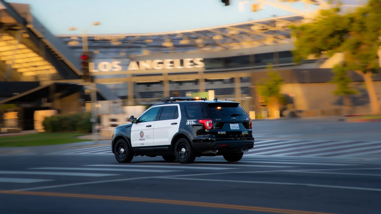 Imagen de archivo de un coche de la Policía de Los Angeles Imagen de archivo de un coche de la Policía de Los Angeles