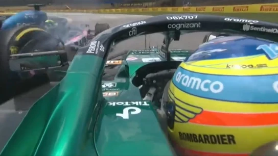 Toque entre Ocon y Alonso en Brasil Toque entre Ocon y Alonso en Brasil