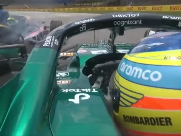 Toque entre Ocon y Alonso en Brasil Toque entre Ocon y Alonso en Brasil