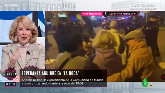 Esperanza Aguirre niega haber cortado el tráfico en la manifestación de Ferraz y justifica que no estuviera autorizada: "Éramos poquísimos" Esperanza Aguirre niega haber cortado el tráfico en la manifestación de Ferraz y justifica que no estuviera autorizada: "Éramos poquísimos"