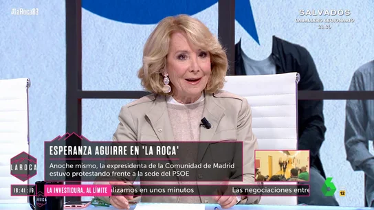 Esperanza Aguirre confiesa a Nuria Roca que acudió a la manifestación de Ferraz tras una confusión con la cita en su programa Esperanza Aguirre confiesa a Nuria Roca que acudió a la manifestación de Ferraz tras una confusión con la cita en su programa