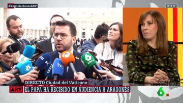 Angélica Rubio, ante la visita de Aragonès al Vaticano: "Ver a un republicano de izquierdas entusiasmado por ver al papa tiene su aquel" 