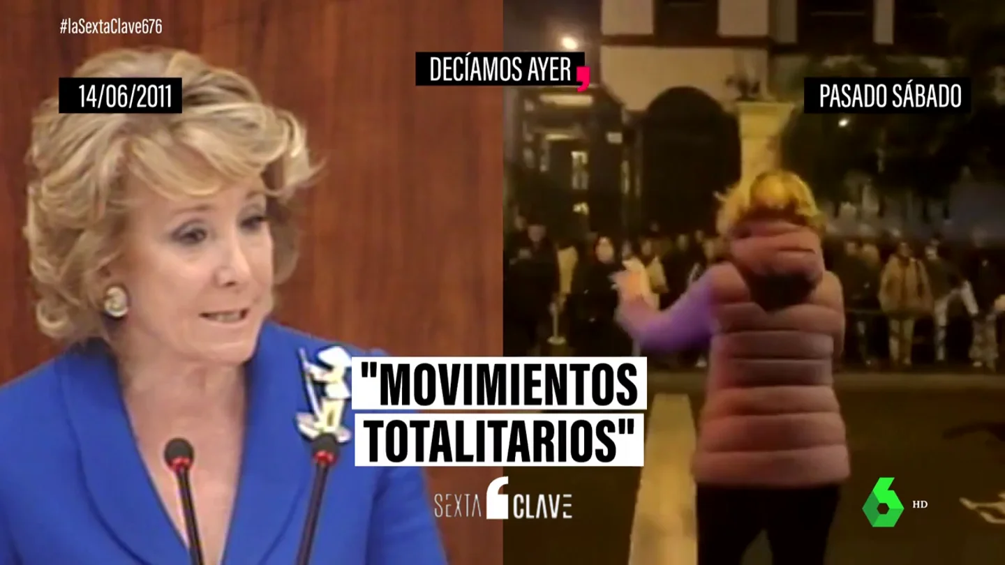 El cambio radical de Esperanza Aguirre: de enemiga de las manifestaciones a liderar las barricadas El cambio radical de Esperanza Aguirre: de enemiga de las manifestaciones a liderar las barricadas