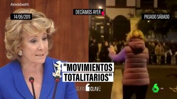 El cambio radical de Esperanza Aguirre: de enemiga de las manifestaciones a liderar las barricadas