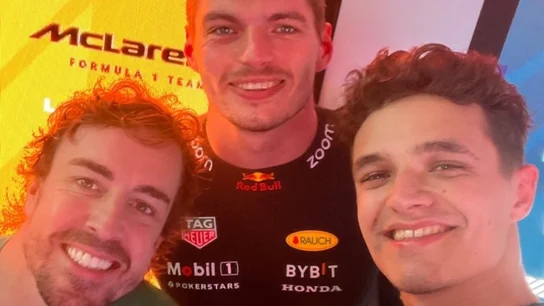 Fernando Alonso, Max Verstappen y Lando Norris Fernando Alonso, Max Verstappen y Lando Norris