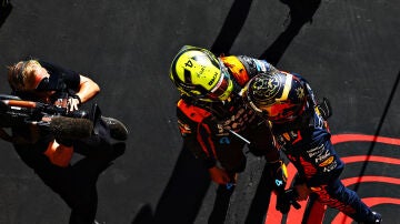 Lando Norris y Max Verstappen en el GP de Brasil F1